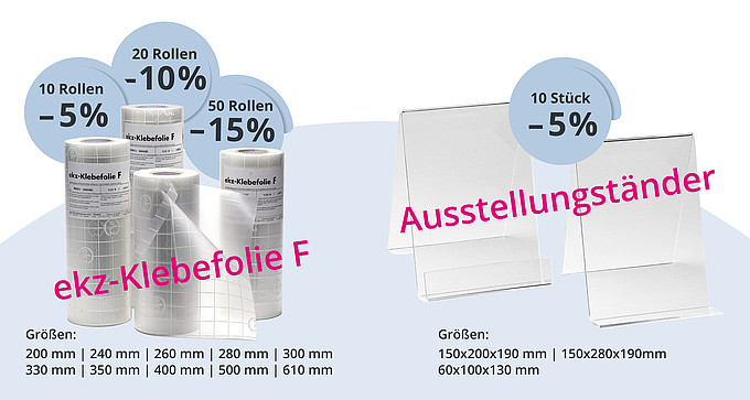 Angebot f-Klebefolie + Ausstelungständer